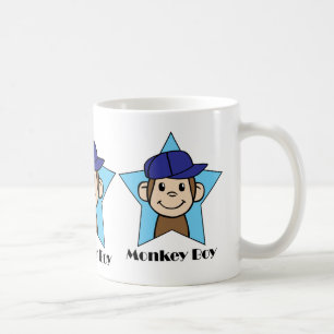 Taza De Café Mono feliz del clip art lindo del dibujo animado