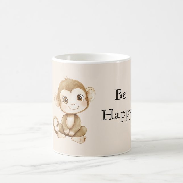 Taza De Café Mono Feliz Lindo (Centro)