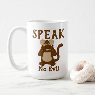 Taza De Café Mono gracioso no habla mal