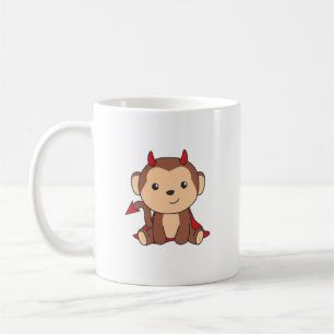 Taza De Café Mono Halloween Cute Devil Kids Witts Costume