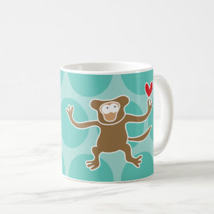 Taza De Café Mono/juego divertido con Personalizado marrón lind