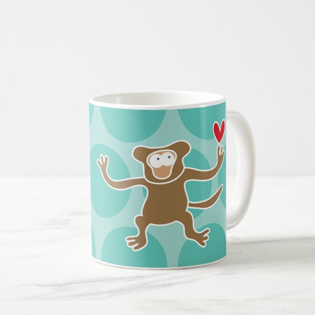Taza De Café Mono/juego divertido con Personalizado marrón lind (Anverso derecho)