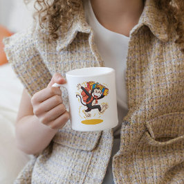 Taza De Café Mono juguetón con libros Diversión y diseño educat