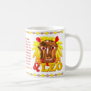 Taza De Café Mono Leo del fuego del zodiaco de ValxArt llevado