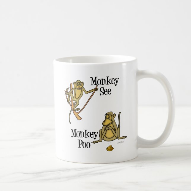 Taza De Café Mono See Monkey Poo (Derecha)