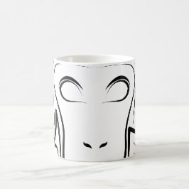 Taza De Café Mono tribal blanco y negro