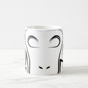 Taza De Café Mono tribal blanco y negro