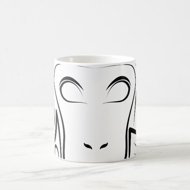 Taza De Café Mono tribal blanco y negro (Centro)