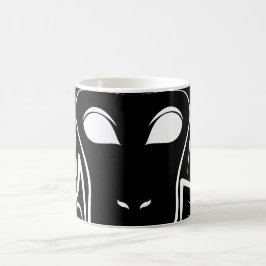 Taza De Café Mono tribal blanco y negro