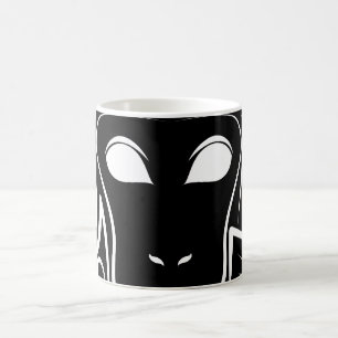 Taza De Café Mono tribal blanco y negro