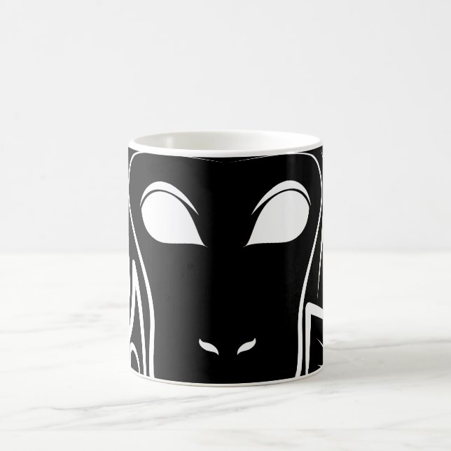 Taza De Café Mono tribal blanco y negro (Centro)