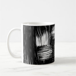 Taza De Café Monochrome Abstract Hatch Texture