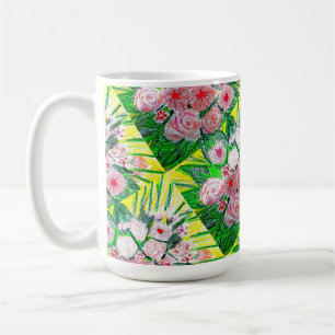 Taza De Café Monocromático, Rosas, Dianthus caryophyllus, Gerb