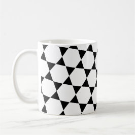 Taza De Café Monocromo B&W Hexagon Honeycomb Triangels Patrón