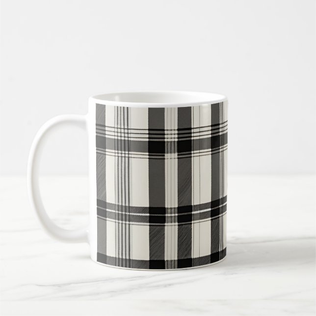 Taza De Café Monocromo blanco negro moderno (Izquierda)