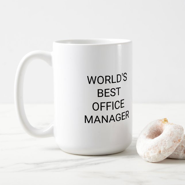 Taza De Café Monocromo de Worlds Best Office Manager (Con donut)