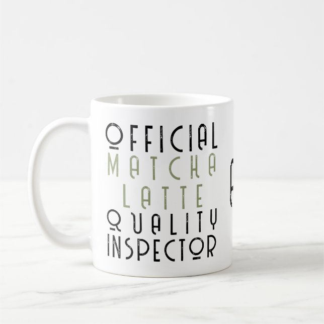 Taza De Café Monogram Funny Black Green Matcha Latte Passionate (Izquierda)
