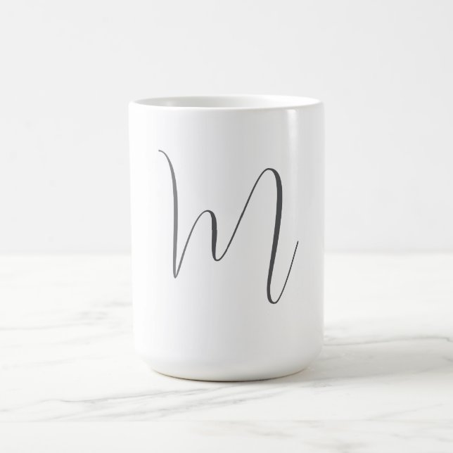 Taza De Café Monogram Modern Simple Minimalist Plain (Centro)