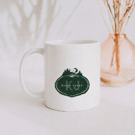 Taza De Café Monogram Nature Stamp | Custom Name