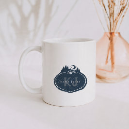 Taza De Café Monogram Nature Stamp | Custom Name