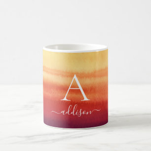Taza De Café Monograma acuarela específica del cliente Café Mug