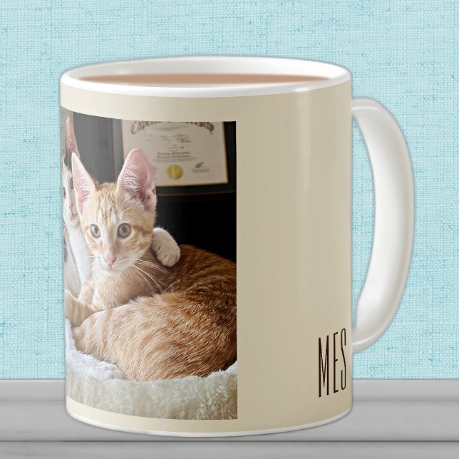 Taza De Café Monograma Añadir sus propios Mascotas de foto reco (Subido por el creador)
