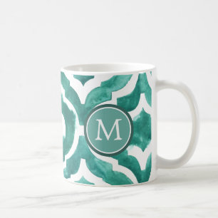 Taza De Café Monograma  Aquamarine Motif IV