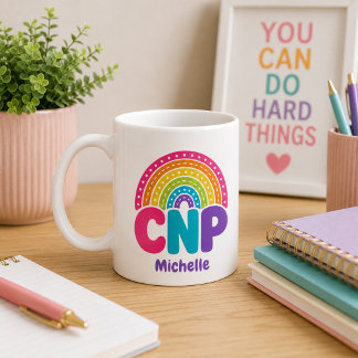 Taza De Café Monograma arcoíris boho CNP