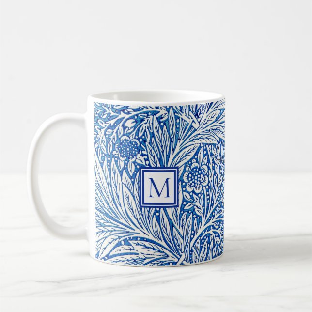 Taza De Café Monograma azul de William Morris Marigold (Izquierda)