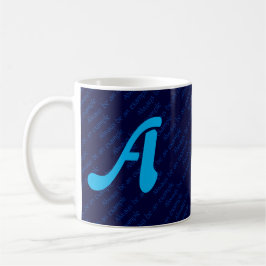 Taza De Café Monograma azul mejor ROL MODELO Personalizado Escr