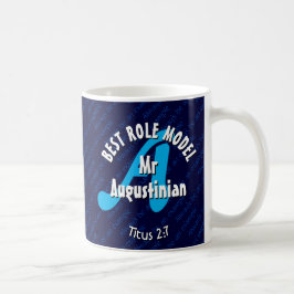Taza De Café Monograma azul mejor ROL MODELO Personalizado Escr