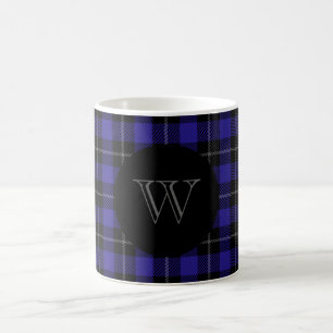 Taza De Café Monograma azul negro
