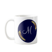 Monograma azul y oro (Personalize)