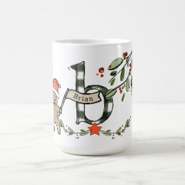 Taza De Café Monograma B con nombre de Navidades curas de estil