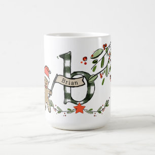 Taza De Café Monograma B con nombre de Navidades curas de estil
