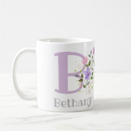 Taza De Café Monograma B y nombre cristiano Bethany