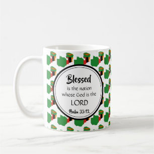 Taza De Café Monograma bendecido de la nación cristiana de ZAMB