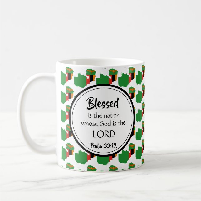 Taza De Café Monograma bendecido de la nación cristiana de ZAMB (Izquierda)