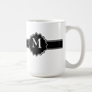 Taza De Café Monograma blanco negro