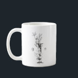 Taza De Café Monograma Botánico Floral | Texto Personalizado El<br><div class="desc">Al editar esta taza podrá elegir su propia letra de monograma floral. Si tiene algún problema al tratar de encontrar su carta (A-Z),  contacte con nosotros a través de la página de contacto del diseñador y regresaremos a las 24 horas.</div>