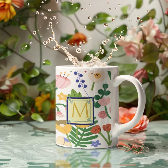 Taza De Café Monograma botánico primavera (Subido por el creador)