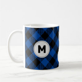 Taza De Café Monograma Búfalo Plaid Lumberjack Elk