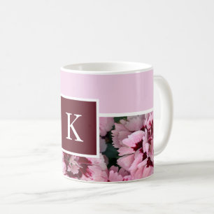 Taza De Café Monograma Carnación rosa Enero Mes de Nacimiento