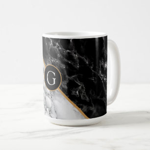 Taza De Café Monograma carta personalizada Café de mármol Mug