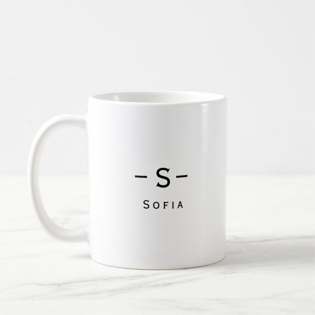 Taza De Café Monograma chic negro  (Izquierda)