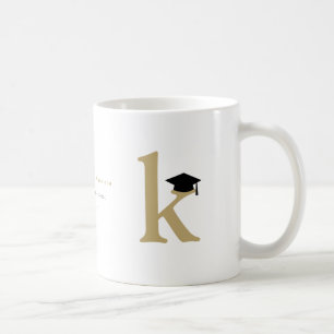 Taza De Café Monograma Clásico Simple para Gorra de Graduación