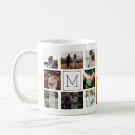 Taza De Café Monograma Collage de fotos boda