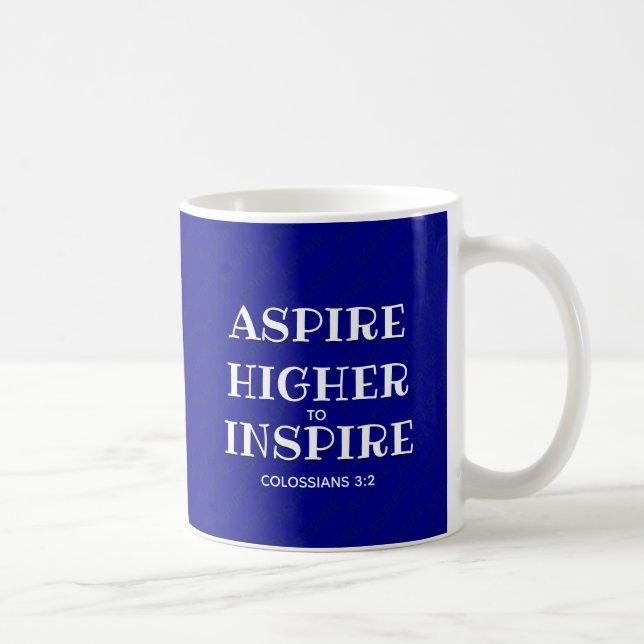 Taza De Café Monograma cristiano ASPIRE HIGHER (Derecha)
