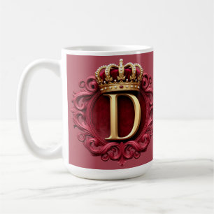 Taza De Café Monograma D Grande en Terciopelo Rojo