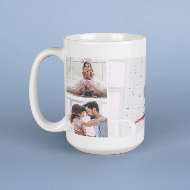 Taza De Café Monograma DAD de múltiples Collages de fotos y Per (Subido por el creador)